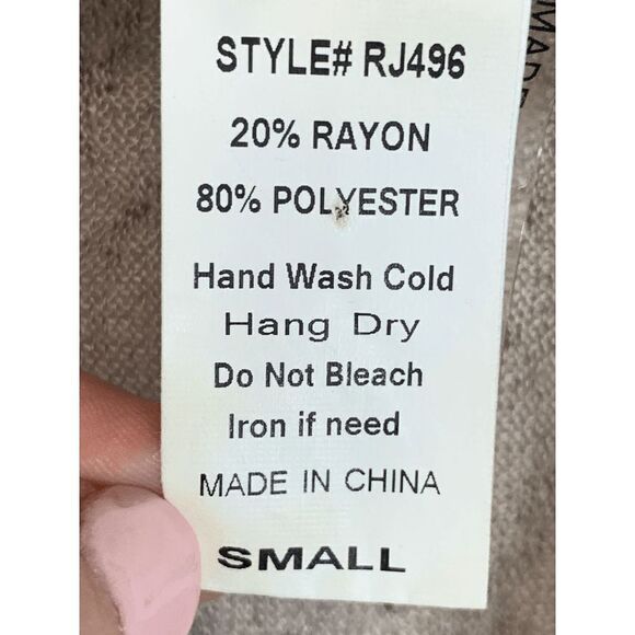 Chico's Rosette Women Cowl Neck Poncho Tasseled Sweater Rolled Cuff Brown Small - Picture 5 of 7